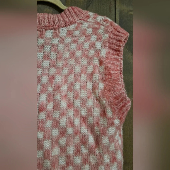 FRNCH Maiva Sweater vest. Pink/white checkered. Size small - Picture 13 of 13
